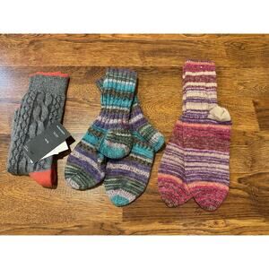 Multicolor Women’s Sock Bundle – 3 Pairs – Size 7-12 Wool & Acrylic Cozy